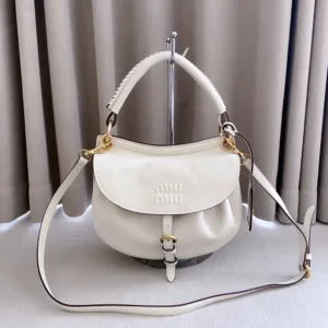Miu Miu Women Rendez-Vous Nappa Leather Bag Chalk White 5BC221