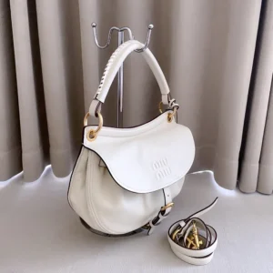 Miu Miu Women Rendez-Vous Nappa Leather Bag Chalk White 5BC221