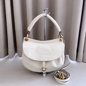 Miu Miu Women Rendez-Vous Nappa Leather Bag Chalk White 5BC221