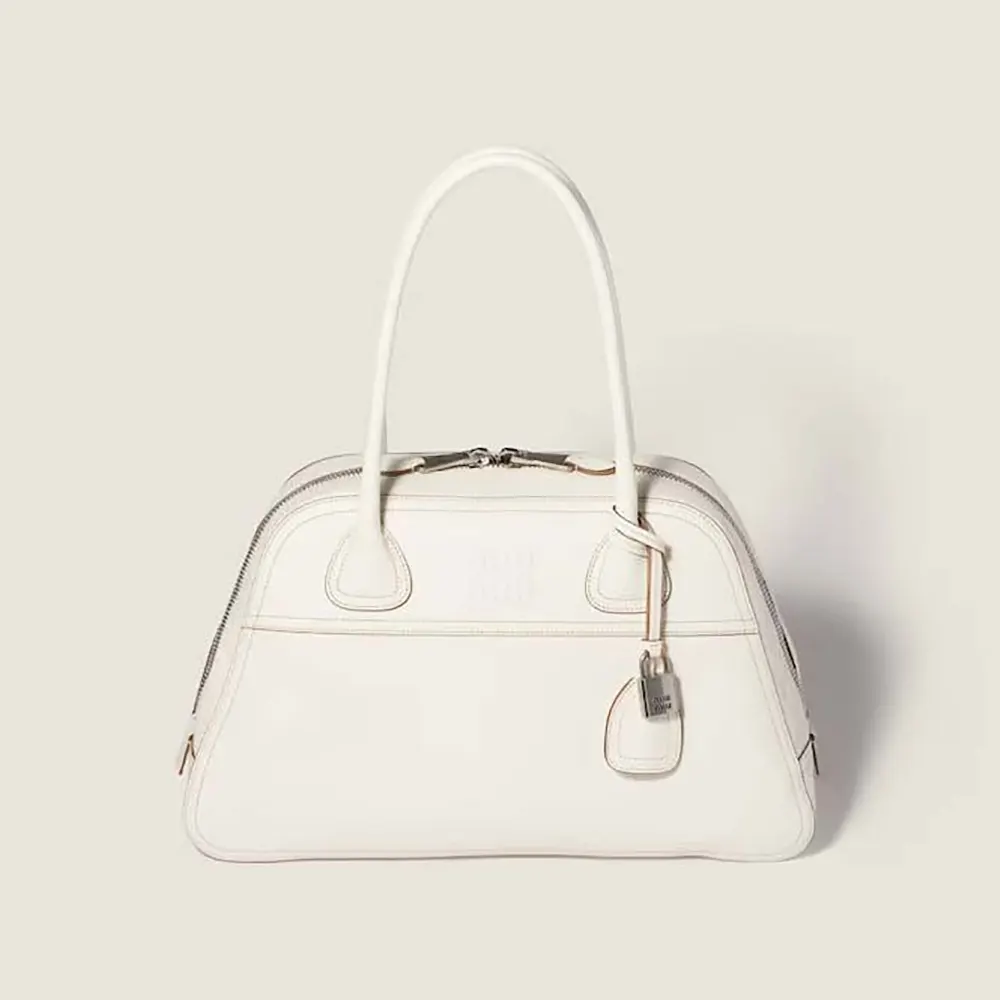 Miu Miu Women Vivant Leather Bag Chalk White 5BB1962IER