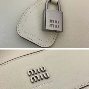 Miu Miu Women Vivant Leather Bag Chalk White 5BB1962IER