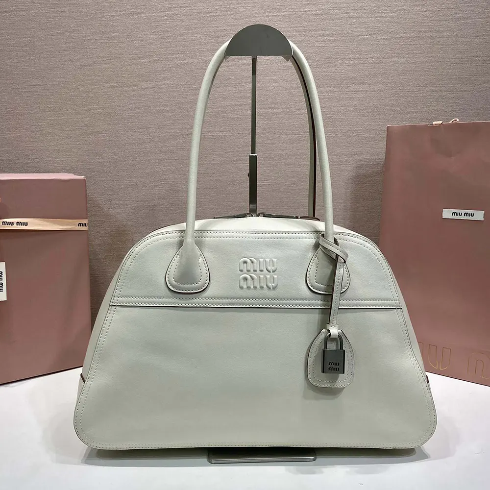 Miu Miu Women Vivant Leather Bag Chalk White 5BB1962IER