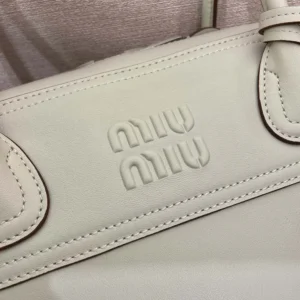 Miu Miu Women Vivant Leather Bag Chalk White 5BB1962IER