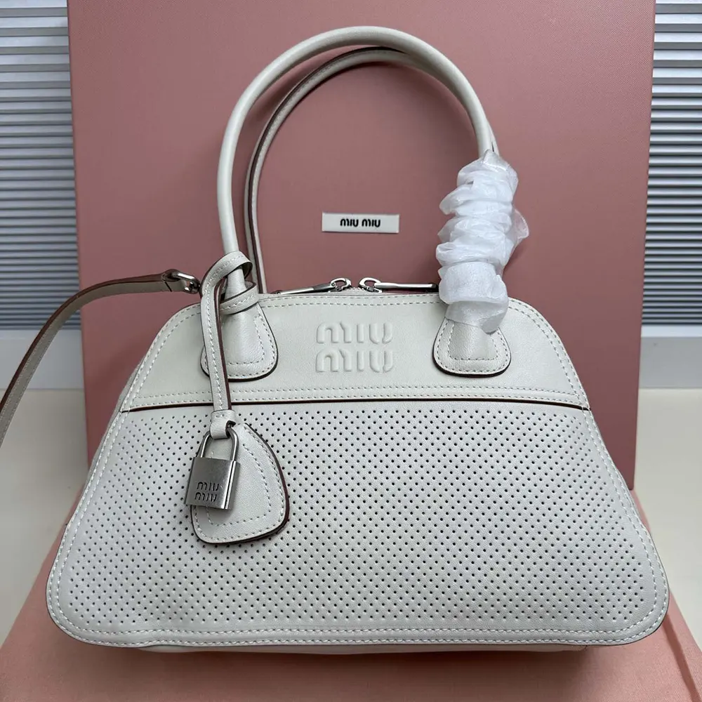 Miu Miu Women Vivant Leather Bag Chalk White 5BB199
