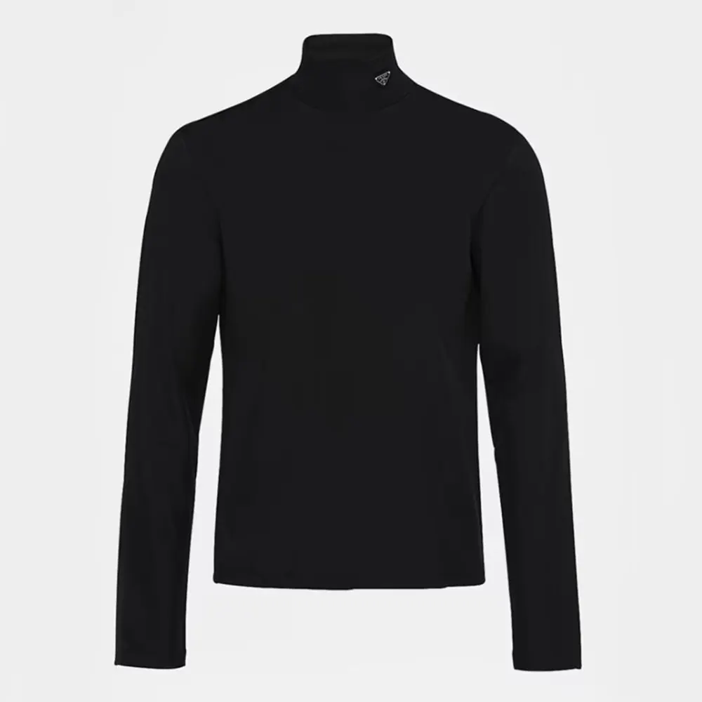 Prada Men Tech Jersey Mock-Neck Sweater
