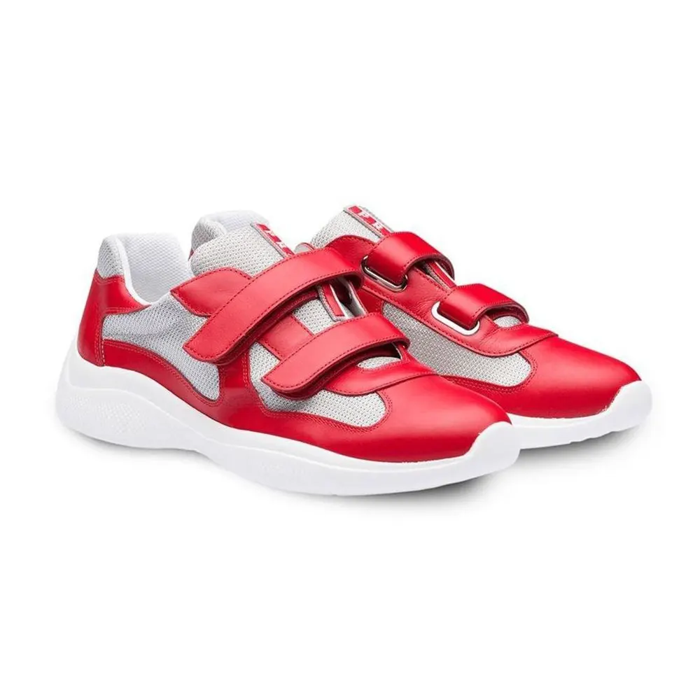 Prada Unisex America’s Cup Strap Sneakers Red 4P7233LK7