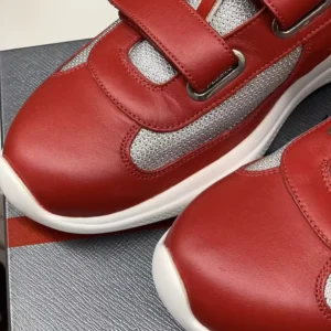 Prada Unisex America’s Cup Strap Sneakers Red 4P7233LK7