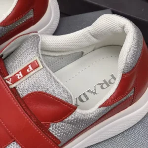 Prada Unisex America’s Cup Strap Sneakers Red 4P7233LK7