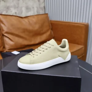 Prada Unisex Court Leather Sneakers-Desert Beige 1E530O070F0F24