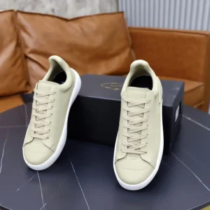 Prada Unisex Court Leather Sneakers-Desert Beige 1E530O070F0F24