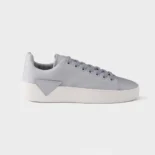 Prada Unisex Court Leather Sneakers-Pearl Gray 1E530O3LFVF0164
