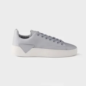 Prada Unisex Court Leather Sneakers-Pearl Gray 1E530O3LFVF0164