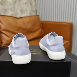 Prada Unisex Court Leather Sneakers-Pearl Gray 1E530O3LFVF0164