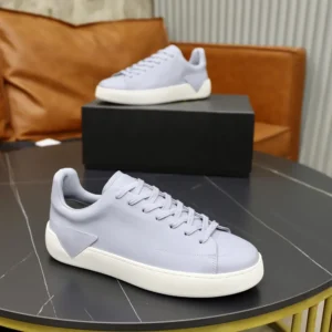 Prada Unisex Court Leather Sneakers-Pearl Gray 1E530O3LFVF0164