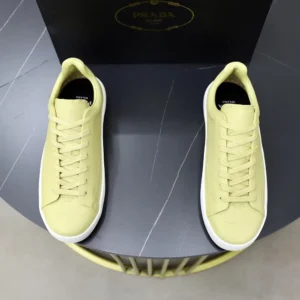 Prada Unisex Court Leather Sneakers-Pineapple 1E530O3LFVF068X