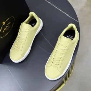 Prada Unisex Court Leather Sneakers-Pineapple 1E530O3LFVF068X