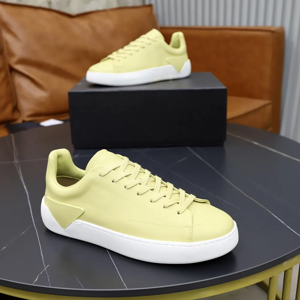 Prada Unisex Court Leather Sneakers-Pineapple 1E530O3LFVF068X
