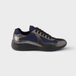Prada Unisex Patent Leather And Technical Fabric Prada America'S Cup Sneakers-Navy