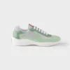 Prada Unisex Patent Leather And Technical Fabric Prada America'S Cup Sneakers-Aqua