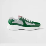Prada Unisex Patent Leather And Technical Fabric Prada America'S Cup Sneakers-Green