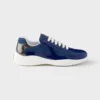 Prada Unisex Patent Leather And Technical Fabric Prada America'S Cup Sneakers-Navy 4E3400