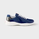 Prada Unisex Patent Leather And Technical Fabric Prada America'S Cup Sneakers-Navy 4E3400