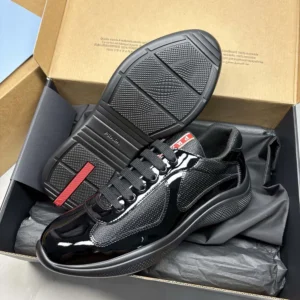 Prada Unisex Patent Leather and Technical Fabric Prada America's Cup Sneakers