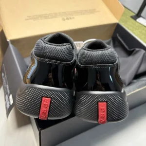 Prada Unisex Patent Leather and Technical Fabric Prada America's Cup Sneakers