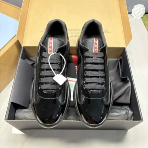 Prada Unisex Patent Leather and Technical Fabric Prada America's Cup Sneakers
