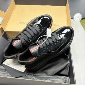 Prada Unisex Patent Leather and Technical Fabric Prada America's Cup Sneakers