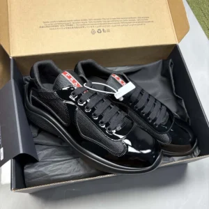 Prada Unisex Patent Leather and Technical Fabric Prada America's Cup Sneakers