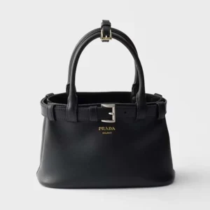 Prada Wome Buckle Small Leather Bag With Belt-Black 1BA5022CY9F0002