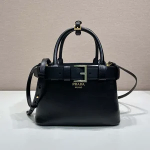 Prada Wome Buckle Small Leather Bag With Belt-Black 1BA5022CY9F0002