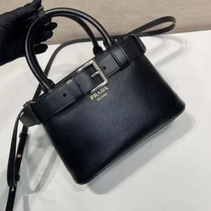 Prada Wome Buckle Small Leather Bag With Belt-Black 1BA5022CY9F0002