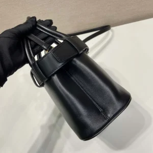 Prada Wome Buckle Small Leather Bag With Belt-Black 1BA5022CY9F0002