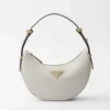 Prada Women Arqué Mini Leather Shoulder Bag-White 1BC194