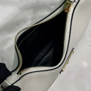 Prada Women Arqué Mini Leather Shoulder Bag-White 1BC194