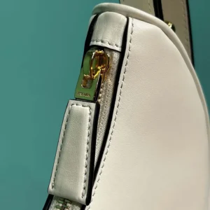 Prada Women Arqué Mini Leather Shoulder Bag-White 1BC194