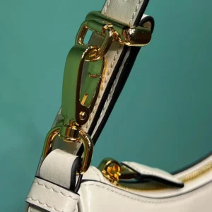 Prada Women Arqué Mini Leather Shoulder Bag-White 1BC194