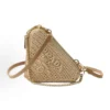 Prada Women Crochet Eather Mini Pouch Bag-Natural