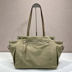 Prada Women Route Canvas and Leather Tote Bag 2VG1392G6SF0241