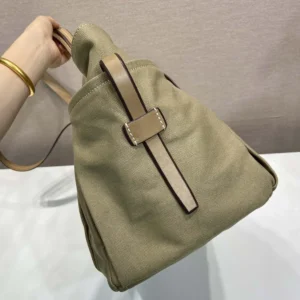 Prada Women Route Canvas and Leather Tote Bag 2VG1392G6SF0241