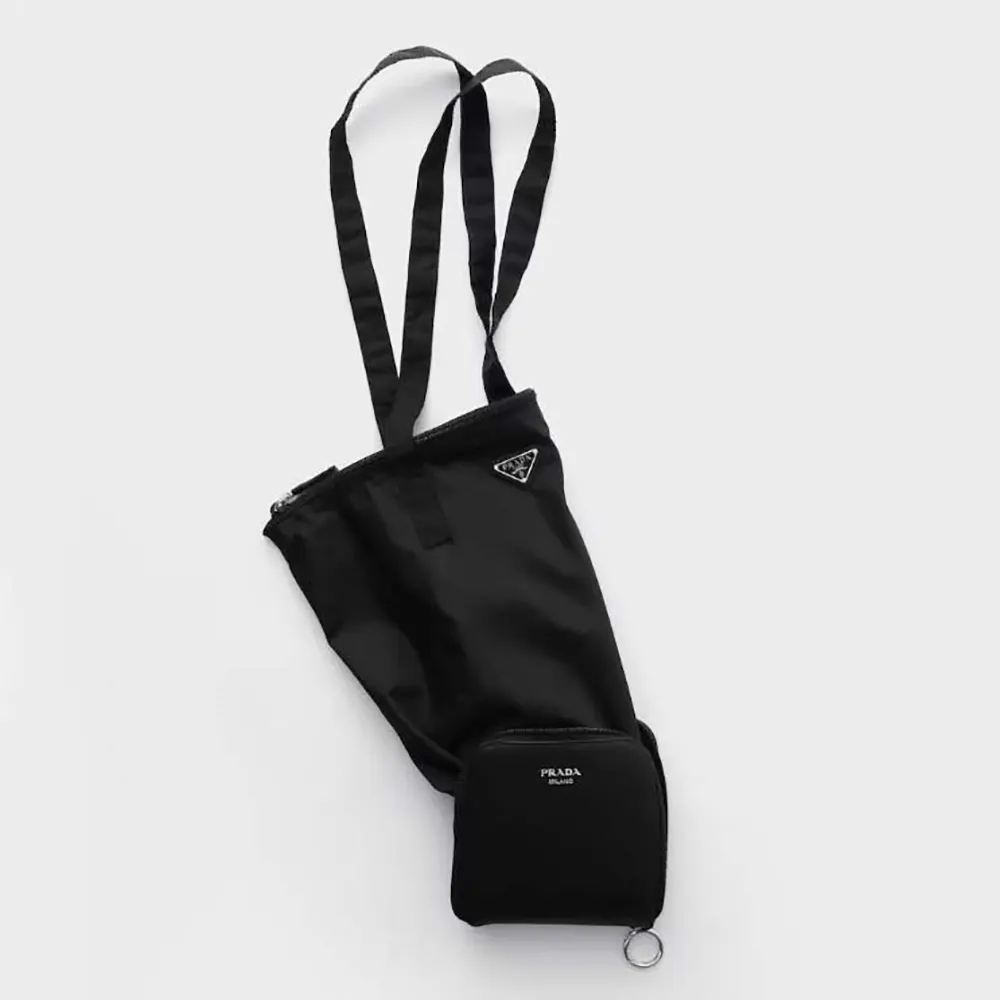 Prada Women Saffiano Leather Pendant With Re-Nylon Tote Bag-Black 1 Prada Women Saffiano Leather Pendant With Re-Nylon Tote Bag-Black