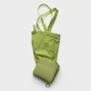 Prada Women Saffiano Leather Pendant With Re-Nylon Tote Bag-Green