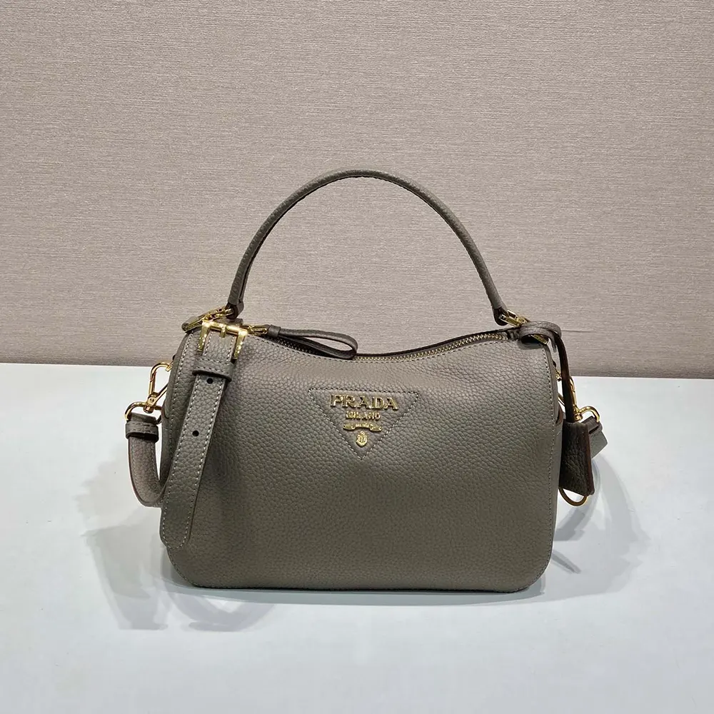 Prada Women Small Leather Bag-Clay Gray 1BC2772DKV
