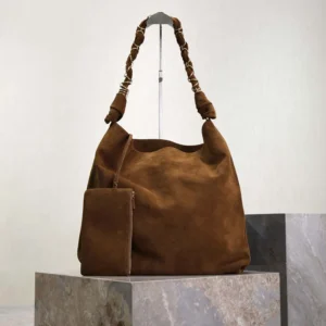 Saint Laurent YSL Women Amalia In Suede-Brown 8347501U