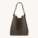 Saint Laurent YSL Women Amalia In Suede-Gray 8347501U