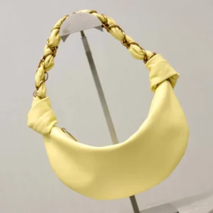 Saint Laurent YSL Women Amalia Mini Hobo In Lambskin-Yellow