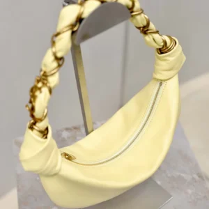 Saint Laurent YSL Women Amalia Mini Hobo In Lambskin-Yellow