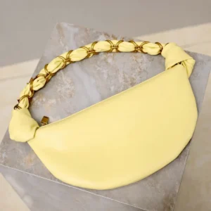Saint Laurent YSL Women Amalia Mini Hobo In Lambskin-Yellow